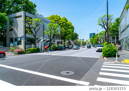 【東京都】初夏の新緑が綺麗な代官山の旧山手通り 【東京都】初夏の新緑が綺麗な代官山の旧山手通り 128303153