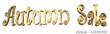 3DCG文字「Autumn Sale(オータムセール)」秋のセール 3DCG文字「Autumn Sale(オータムセール)」秋のセール 128303403
