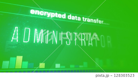 Image of data processing on green background Image of data processing on green background 128303523