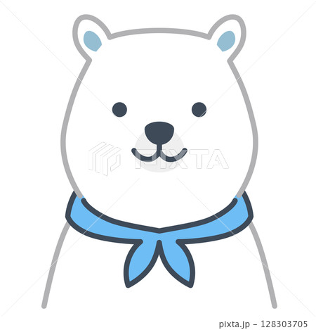 ネッククーラーをつけた白くま　クールネックリング 128303705