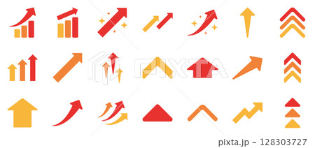 矢印 アイコン 成長 上がる 上昇 赤 黄色 オレンジ 暖色カラー 矢印 アイコン 成長 上がる 上昇 赤 黄色 オレンジ 暖色カラー 128303727