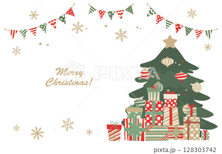 クリスマスフレームのベクターイラスト 128303742
