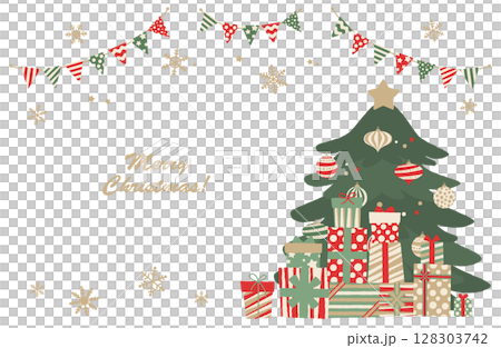 クリスマスフレームのベクターイラスト 128303742