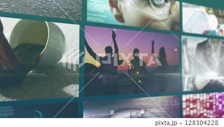 Composite image of nine business, leisure and technology screens Composite image of nine business, leisure and technology screens 128304228