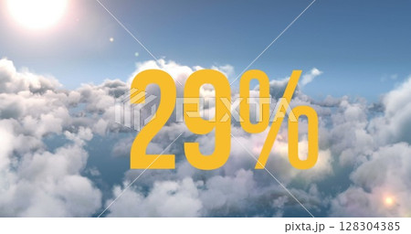 Digital image of the bold number text over a scenic sky 128304385