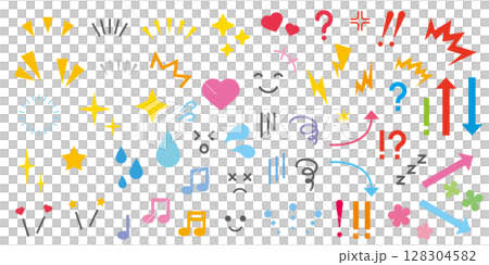 Emotions, reactions, illustrations, icon set 128304582