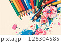 色鉛筆と花 128304585