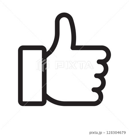 Like symbol. Thumbs up icon. Positive gesture consept. Social media button. Like symbol. Thumbs up icon. Positive gesture consept. Social media button. 128304679
