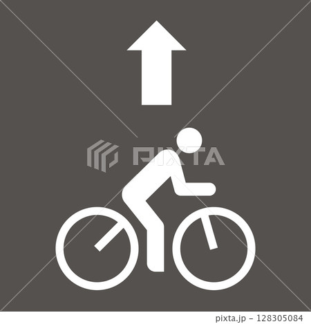 Bike lane sign, bike area icon, bicycle zone symbol. 128305084