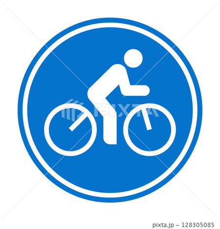 Bike lane sign, bike area icon, bicycle zone symbol. 128305085