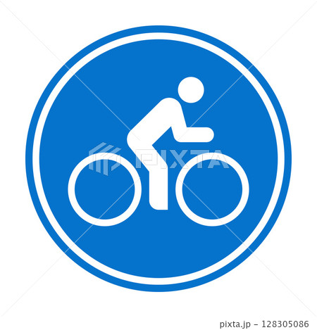 Bike lane sign, bike area icon, bicycle zone symbol. 128305086
