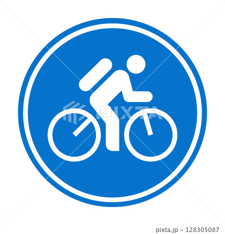 Bike lane sign, bike area icon, bicycle zone symbol. Bike lane sign, bike area icon, bicycle zone symbol. 128305087