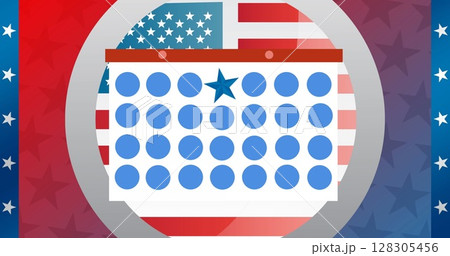 Image of token template card over american flag 128305456