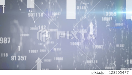 Image of arrows, network of connections and...のイラスト素材 [128305477] - PIXTA