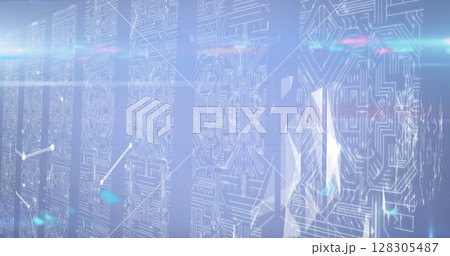 Image of network of connections on interface 128305487