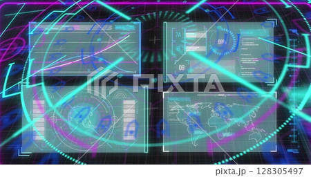 Image of scope scanning and data processing on interface 128305497