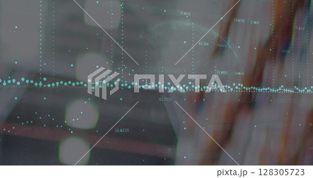 Image of data processing over empty warehouse 128305723