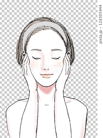 插畫素材：女人、美女、正面 128305944