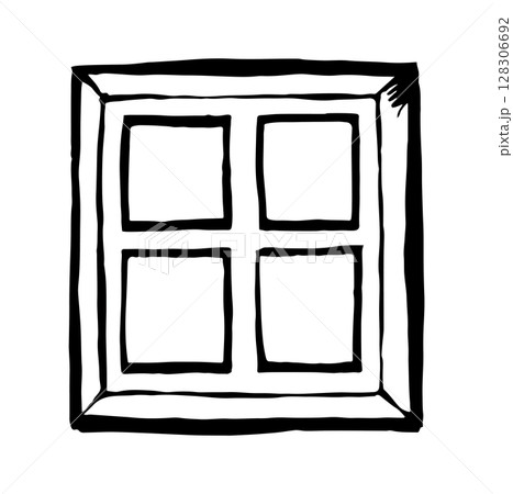 Vector drawing. Old wooden windowのイラスト素材 [128306692] - PIXTA