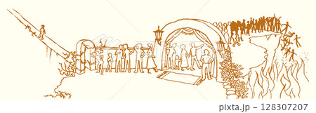 Two different ways. Vector drawing scene 128307207