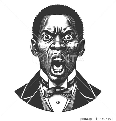 Shocked Man in Formal Attire vector illustration Shocked Man in Formal Attire vector illustration 128307491