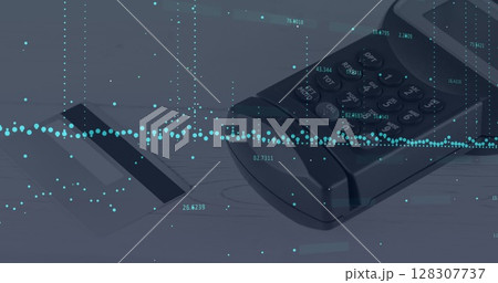 Image of data processing over payment terminal 128307737