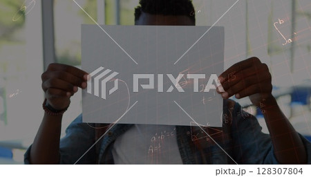 Image of mathematical equations over schoolchildren learning 128307804