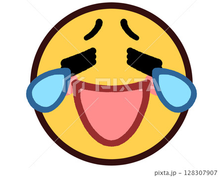 シンプルでかわいい絵文字の顔イラスト素材 シンプルでかわいい絵文字の顔イラスト素材 128307907