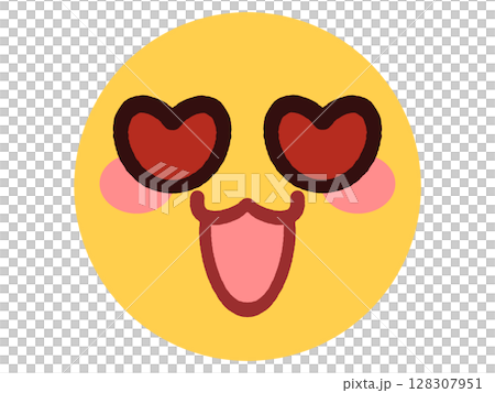 簡單可愛的表情符號臉插圖素材 128307951