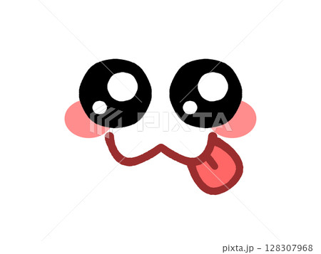 シンプルでかわいい絵文字の顔イラスト素材 シンプルでかわいい絵文字の顔イラスト素材 128307968