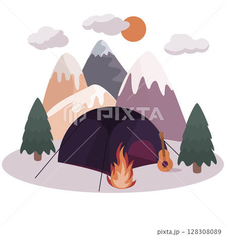 camping in mountains camping in mountains 128308089