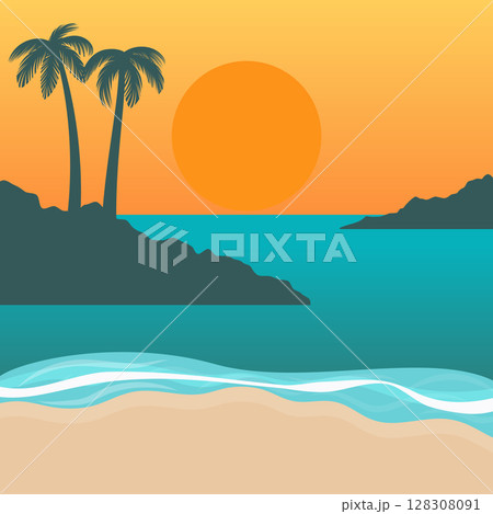 sunset on the ocean 128308091