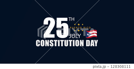 Minimal Puerto Rico Constitution Day Graphic with Bold Date and Flag Minimal Puerto Rico Constitution Day Graphic with Bold Date and Flag 128308111