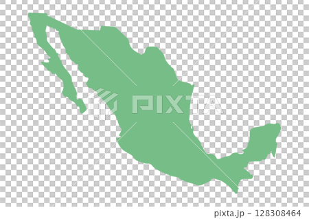 墨西哥地圖輪廓（單色綠色平面設計） 128308464