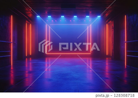 abstract background with lighting on stageのイラスト素材 [128308718] - PIXTA