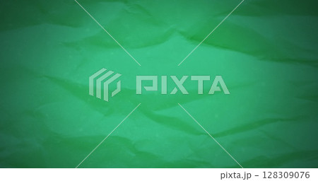 Image of creased green fabric or paper textured background moving in waves Image of creased green fabric or paper textured background moving in waves 128309076