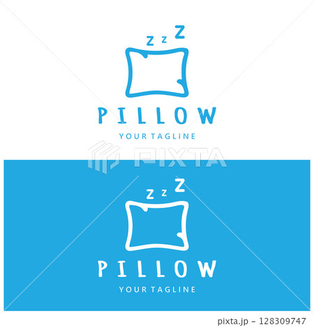 Creative logo designs for pillows, blankets, bed sheets and beds, sleep, zzz, clock, moon and stars. Creative logo designs for pillows, blankets, bed sheets and beds, sleep, zzz, clock, moon and stars. 128309747