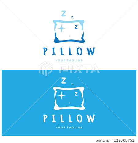 Creative logo designs for pillows, blankets, bed sheets and beds, sleep, zzz, clock, moon and stars. Creative logo designs for pillows, blankets, bed sheets and beds, sleep, zzz, clock, moon and stars. 128309752