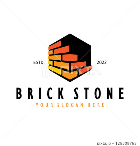 creative brick logo designs for buildings, architectural buildings, civil engineering, building materials shops creative brick logo designs for buildings, architectural buildings, civil engineering, building materials shops 128309765