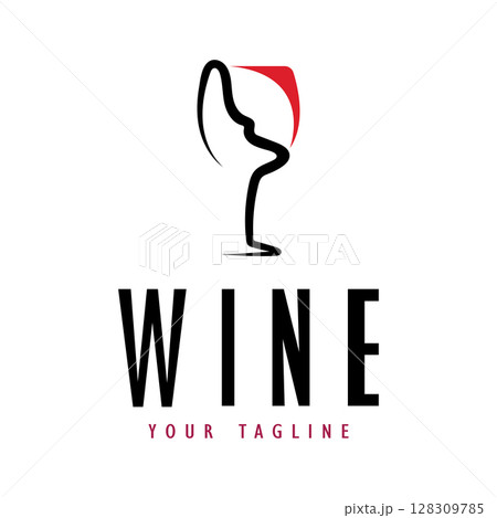 Wine logo with wine glasses and bottles.for night clubs,bars,cafe and wine shops. Wine logo with wine glasses and bottles.for night clubs,bars,cafe and wine shops. 128309785