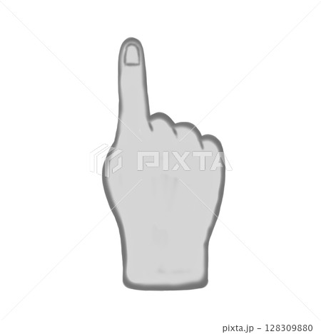 指差し水彩(黒)クリック用 128309880