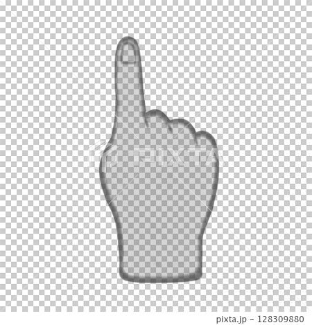 指差し水彩(黒)クリック用 128309880