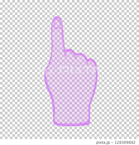 指差し水彩(紫)クリック用 128309882