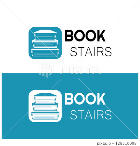book or library logo for bookstores, book companies, publishers, encyclopedias, libraries, education, digital books, vectors 128310008