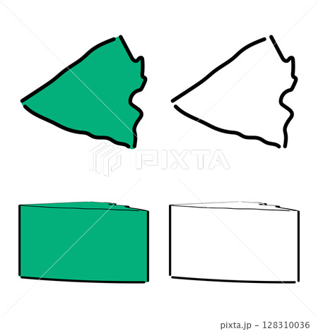 Hand-drawn vector map of Quba region, Azerbaijan f Hand-drawn vector map of Quba region, Azerbaijan f 128310036