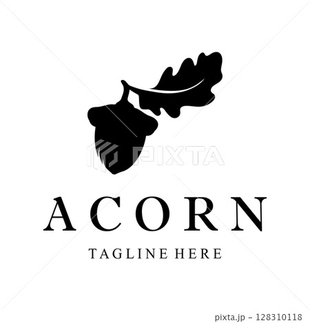 Simple Acorn logo design with leaves,oak leaves logo,isolated with vector illustration editing Simple Acorn logo design with leaves,oak leaves logo,isolated with vector illustration editing 128310118