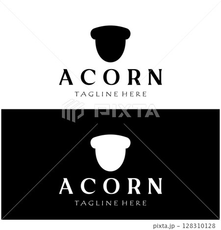 Simple Acorn logo design with leaves,oak leaves logo,isolated with vector illustration editing 128310128