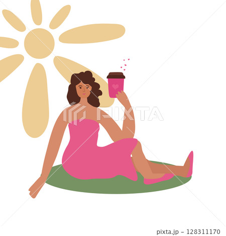 The girl with coffee The girl with coffee 128311170