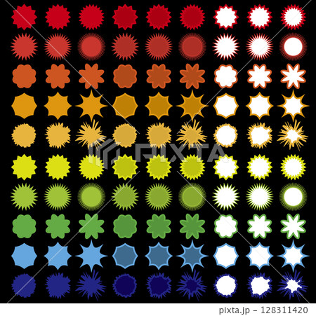 ギザギザの吹き出し 128311420