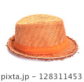 Straw hat isolated on white background 128311453